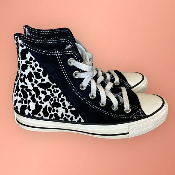 Converse Chuck Taylor All Star Quarter Split Suede Leopard Print Sneakers - Picture 5 of 11